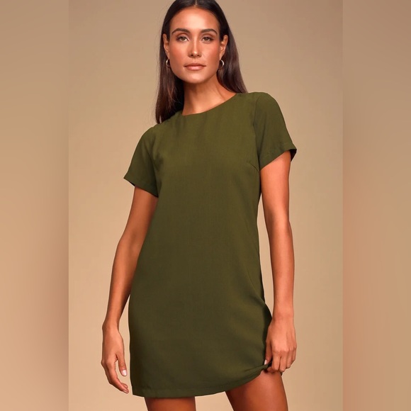 Lulus Dresses & Skirts - Lulu’s Shift and Shout Olive Green Shift Dress, size M